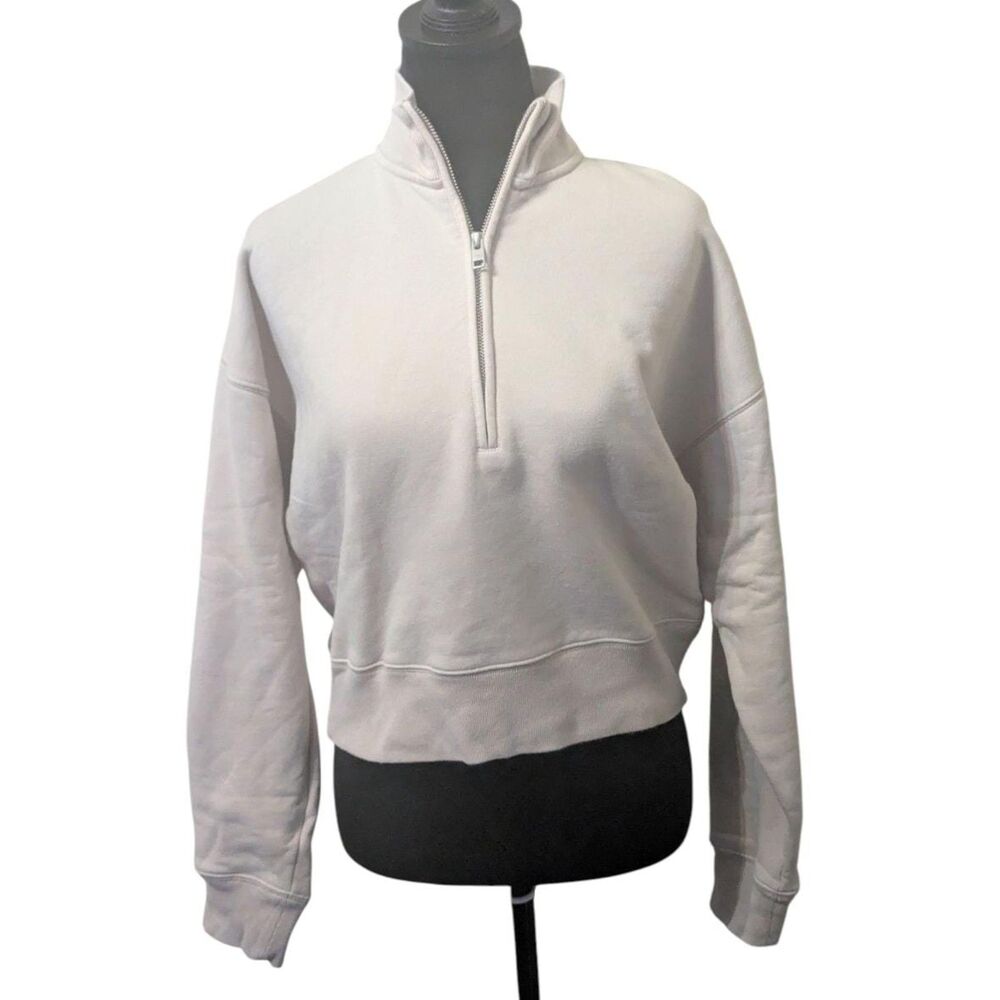 Aritzia Wilfred Free Cropped Half Zip Sweatshirt S Essential Lounge